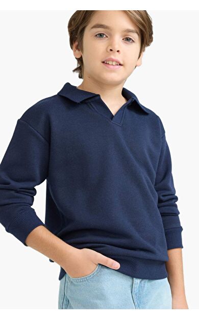 DeFacto Erkek Çocuk New Regular Fit Apaş Yaka Sweatshirt F3940A825AUNV135
