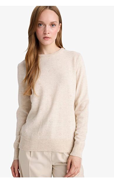 DeFacto Regular Fit Bisiklet Yaka Triko Kazak F4084AX25WNBG300