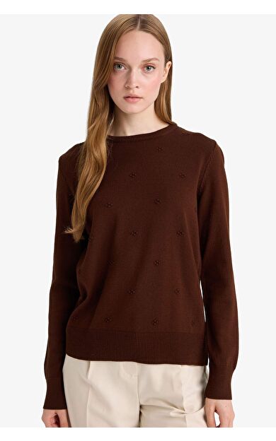 DeFacto Regular Fit Bisiklet Yaka Triko Kazak F4084AX25WNBN320