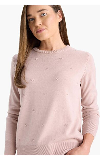 DeFacto Regular Fit Bisiklet Yaka Triko Kazak F4084AX25WNPN681