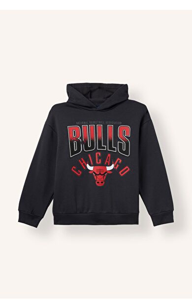 DeFacto NBA Chicago Bulls Kapüşonlu Pamuklu Sweatshirt Erkek Çocuk