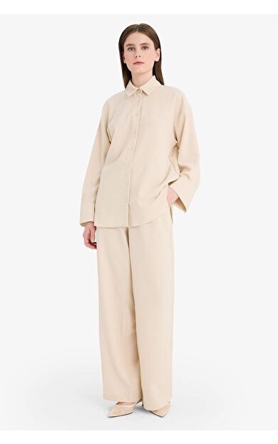 Relax Fit Uzun Kollu 2'li Gofre Dokulu Takım