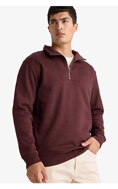 Regular Fit Yarım Balıkçı Yaka Fermuarlı Kalın Sweatshirt F4136AX25AUBR230