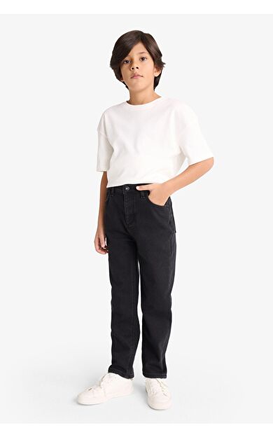 DeFacto Erkek Çocuk Straight Fit Düz Paça Jean Polar Astarlı Pantolon