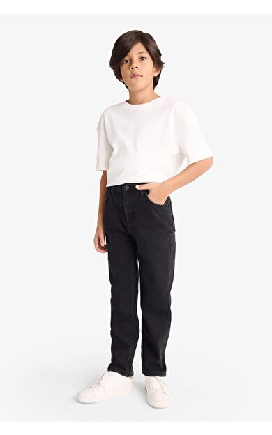 DeFacto Erkek Çocuk Straight Fit Düz Paça Jean Polar Astarlı Pantolon