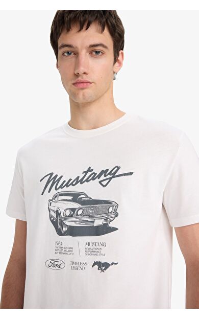 DeFacto %100 Pamuk Ford Motor Company Regular Fit Bisiklet Yaka Kısa Kollu Tişört