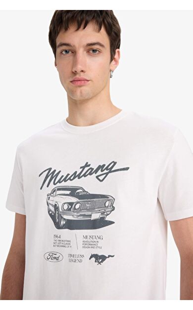 DeFacto %100 Pamuk Ford Motor Company Regular Fit Bisiklet Yaka Kısa Kollu Tişört