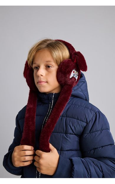 DeFacto Erkek Çocuk 3D Pelüş Kulaklık Bordo