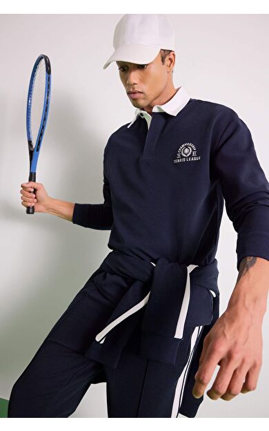 DeFactoFit Boxy Fit Gömlek Yaka Sporcu Sweatshirt