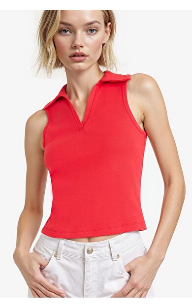 DeFacto Slim Fit Dar Kesim Polo Yaka Ribana Atlet