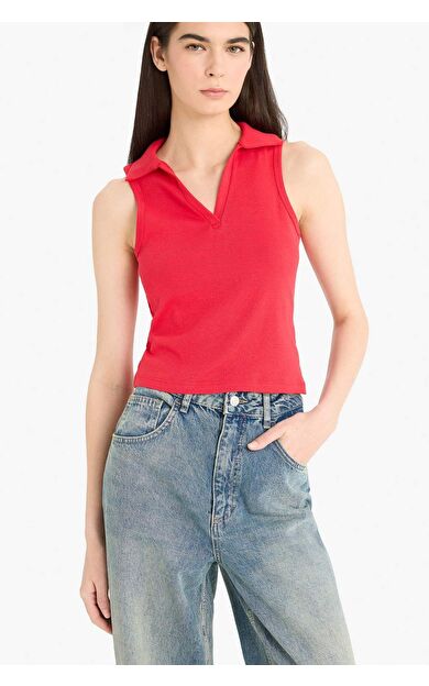 DeFacto Slim Fit Dar Kesim Polo Yaka Ribana Atlet F4433AX25SMRD117