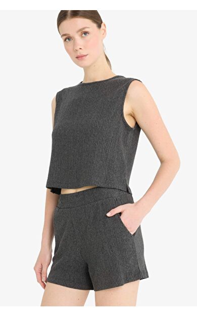 DeFacto Boxy Fit Bisiklet Yaka Bürümcük Atlet F4439AX25SMAR53