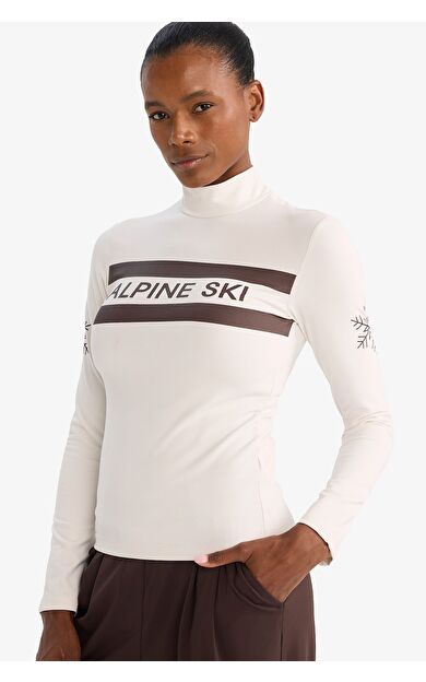 DeFacto DeFactoFit Slim Fit Dar Kesim Dik Yaka Sporcu Uzun Kollu Tişört