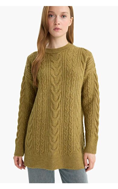 DeFacto Relax Fit Bisiklet Yaka Triko Tunik
