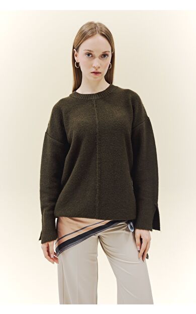 DeFacto Loose Fit Bisiklet Yaka Triko Tunik