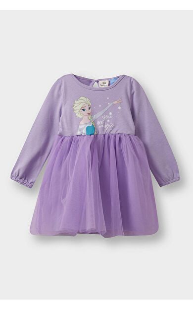 DeFacto Kız Bebek Frozen Uzun Kollu Tül Elbise