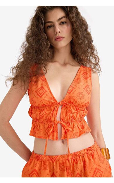 Fitted V Yaka Kolsuz Bluz