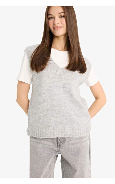 DeFacto Regular Fit V Yaka Yelek F4635AX25SMGR211