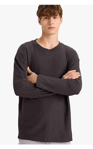 DeFacto Boxy Fit Bisiklet Yaka Sweatshirt F4642AX25AUAR110