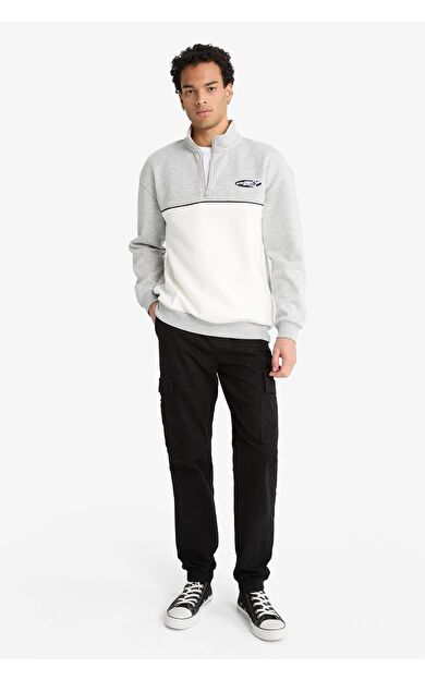 DeFacto Regular Kargo Jogger Kargo Cepli Jogger Paça Pantolon F4681AX25AUBK81