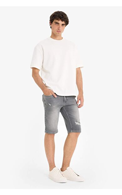 DeFacto Slim Fit Dar Kesim Jean Bermuda F4692AX25SMNM18