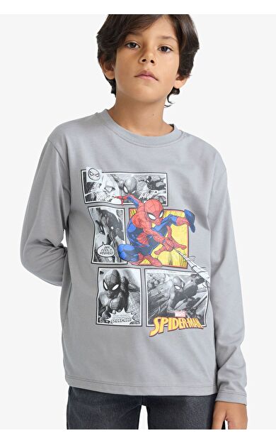 DeFacto Erkek Çocuk Marvel Games Spiderman	 Regular Fit Bisiklet Yaka Uzun Kollu Tişört