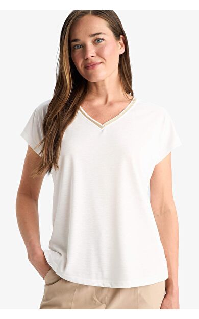 DeFacto V Yaka Kısa Kollu Tişört F4832AX25SMER105