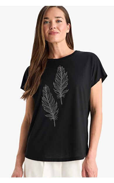 DeFacto Regular Fit Bisiklet Yaka Kısa Kollu Tişört F4834AX25SMBK81