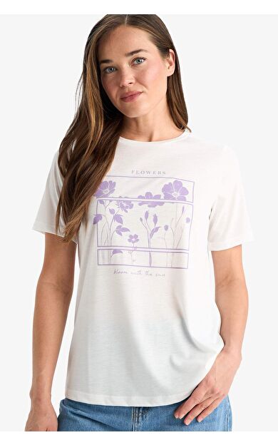 DeFacto Regular Fit Bisiklet Yaka Kısa Kollu Tişört F4840AX25SMER105