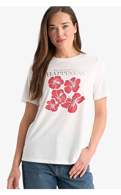 DeFacto Regular Fit Bisiklet Yaka Kısa Kollu Tişört F4846AX25SMER105