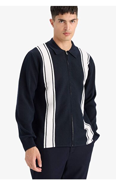 DeFacto Standart Fit Polo Yaka Triko Hırka F4981AX25AUNV64