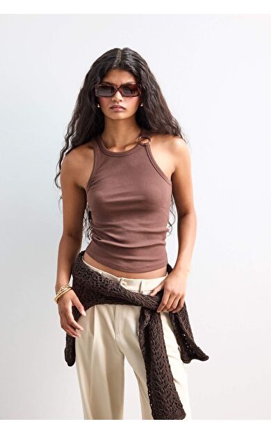 DeFacto Slim Fit Dar Kesim Bisiklet Yaka Fitilli Kaşkorse Atlet F4994AX25AUBN167