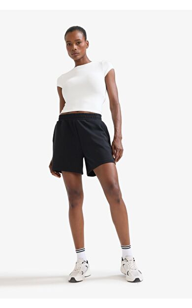 DeFacto DeFactoFit Standart Fit Sporcu Kısa Paça Modal Şort F5001AX25SMBK27