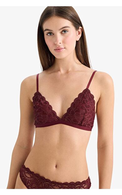 DeFacto Dantelli Simli Dantel Kapsız Pedsiz Balensiz Triangle Bra