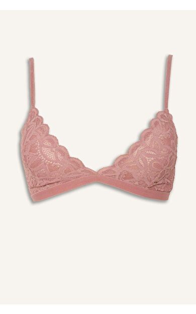 Dantelli Simli Dantel Kapsız Pedsiz Balensiz Triangle Bra