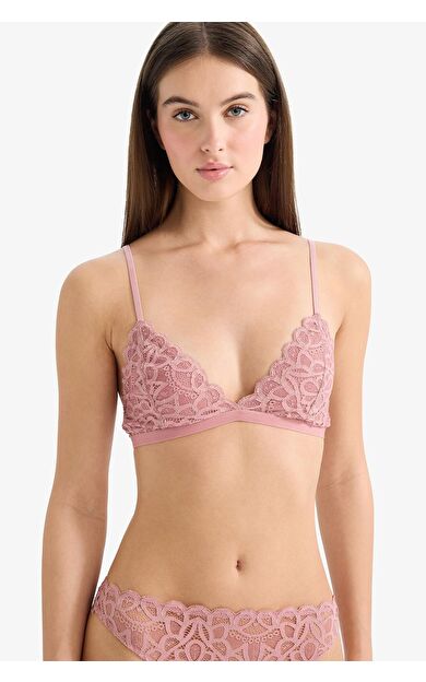 DeFacto Dantelli Simli Dantel Kapsız Pedsiz Balensiz Triangle Bra