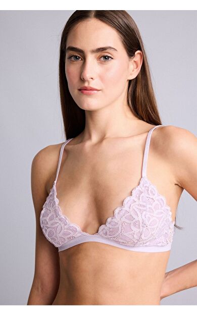 DeFacto Dantelli Simli Dantel Kapsız Pedsiz Balensiz Triangle Bra