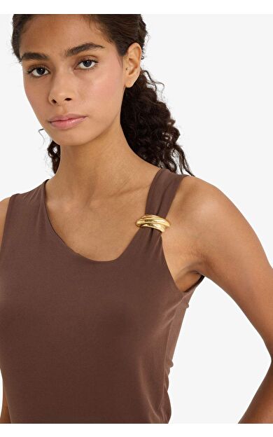 DeFacto Slim Fit Dar Kesim Tek Omuzlu Atlet F5086AX25SMBN271