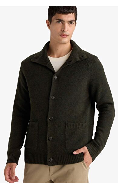 Standart Fıt Balıkçı Yaka Triko Hırka