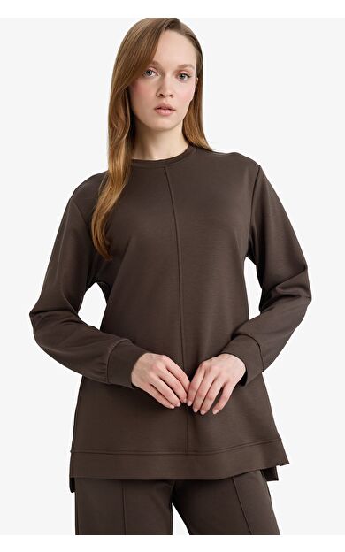 DeFacto Regular Fit Bisiklet Yaka Uzun Kollu Tunik