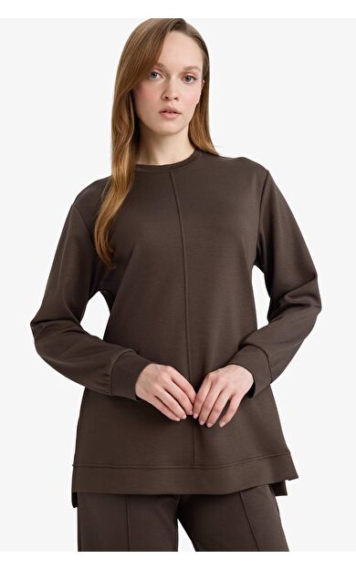 Regular Fit Bisiklet Yaka Uzun Kollu Tunik