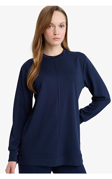 Regular Fit Bisiklet Yaka Uzun Kollu Tunik