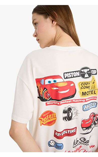 DeFacto Coool Cars Oversize Geniş Kalıp Baskılı Kısa Kollu Tişört