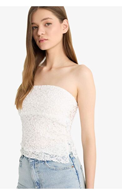 DeFacto Coool Slim Fit Dar Kesim Straplez Dantel Atlet F5166AX25SMER99