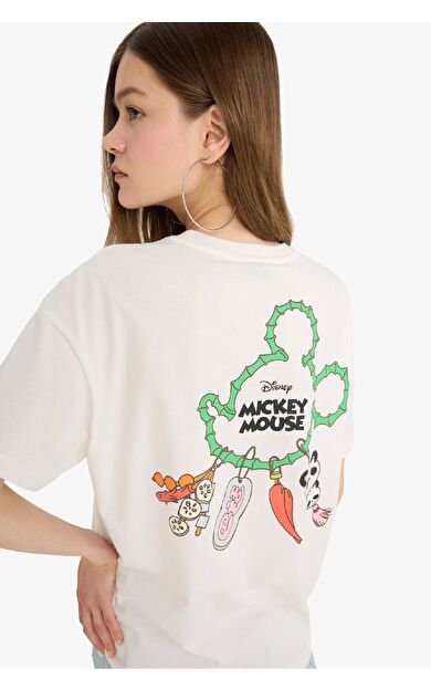 Coool Disney Mickey &amp; Minnie Oversize Geniş Kalıp Baskılı Kısa Kollu Tişört