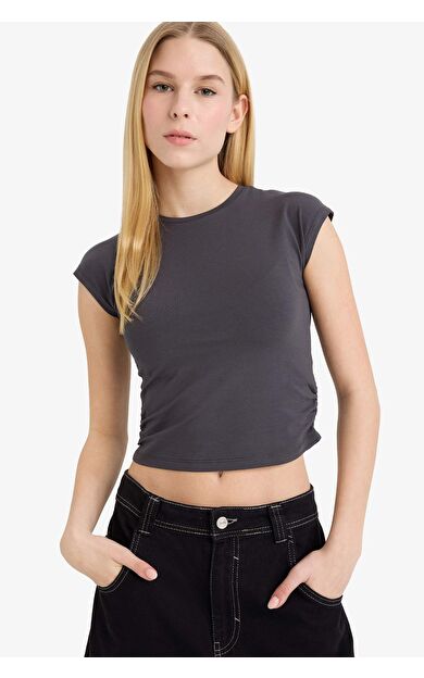 Fıtted Modal Kısa Kollu Tişört