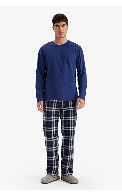 Regular Fit Uzun Kollu 2'li Flanel Takım