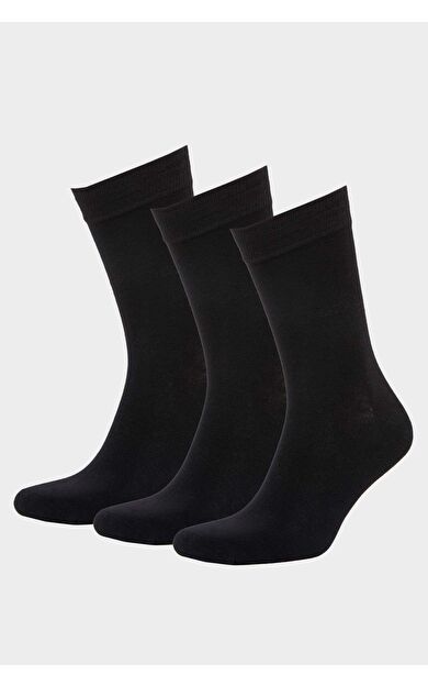 Erkek Dikişsiz 3'lü Bambu Uzun Çorap