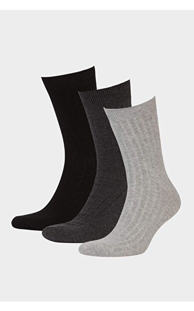 Erkek 3'lü Pamuklu Uzun Çorap