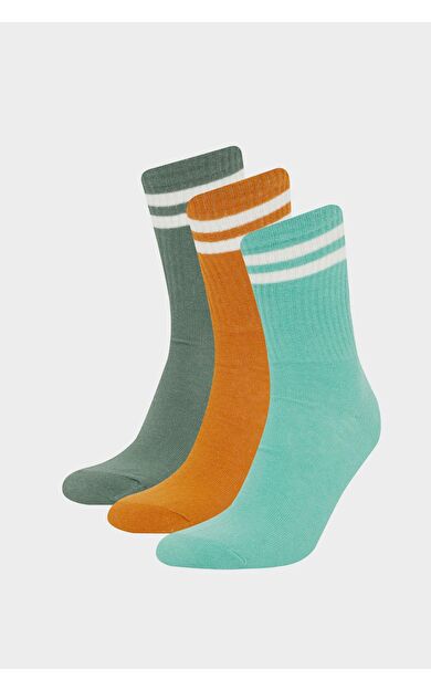 Erkek 3'lü Pamuklu Uzun Çorap